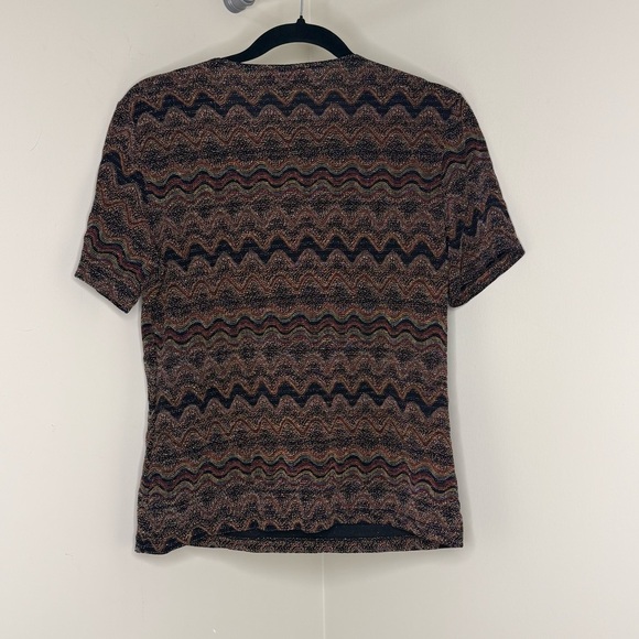 Vintage Lindor Multicolor Metallic Geometric Top | Women’s Size M | 90s Classic - Picture 4 of 4